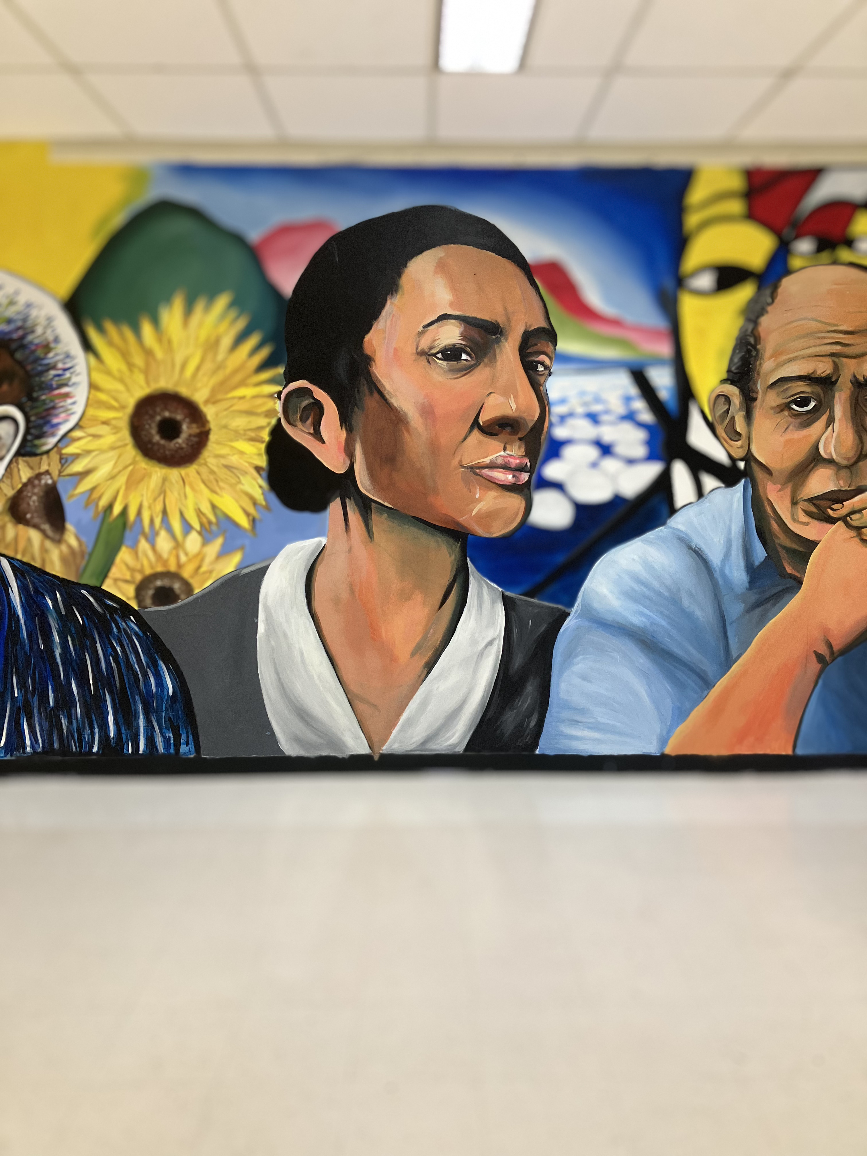 Georgia O'Keeffe as painted on the Wall of Artists mural at Western High School